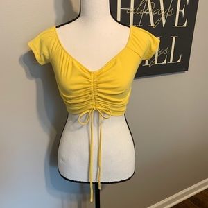 NWOT Ruched Drawstring Crop Top